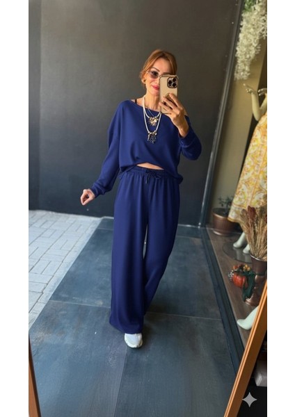 Buğrahayalin Kadın Uzun Kollu Tek Omuzdan Açık Viskon Iki Iplik Bluz ve Pantolon Ikili Takım fiyatları