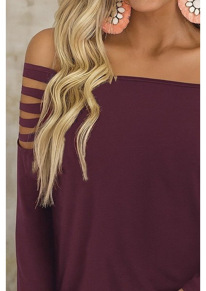 Kadın Uzun Lazer Kesik Detaylı Askılı Viskon Iki Iplik Bluz modelleri