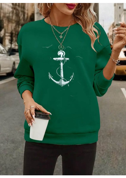 Kadın Uzun Kollu Bisiklet Yaka Desenli Viskon Iki Iplik Bluz modelleri