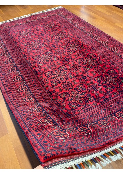 El Dokuma Afgan Halı Yıldız Desenli Bordo Renk 2 Metre Kare modelleri