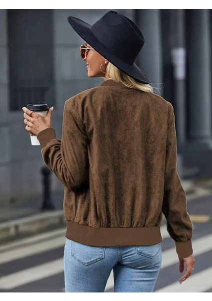 Buğrahayalin Kadın Uzun Kollu Önden Fermuarlı Süet Ceket fiyatları