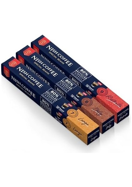 Nish Kahve Nespresso Uyumlu Kapsül Kahve 3&apos;lü Set Lungo, Italy, Risteretto 30 Adet modelleri