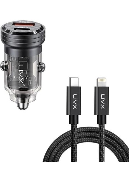 Transparent 45W Pd/qc Mini Araç Şarj Cihazı ve 50CM Hızlı Şarj Kablosu L35 - Blt-50 fiyatları