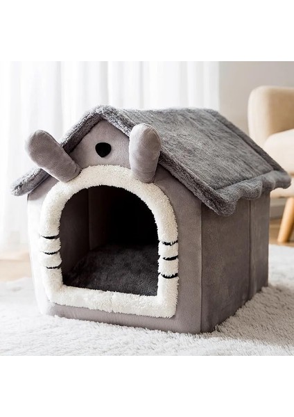 Peluş Yumuşak,kedi & Küçük Köpek Evi 🐾 Kapalı Kulübe Tasarım – Sıcak, Konforlu, Yıkanabilir Minderli Evcil Yatak