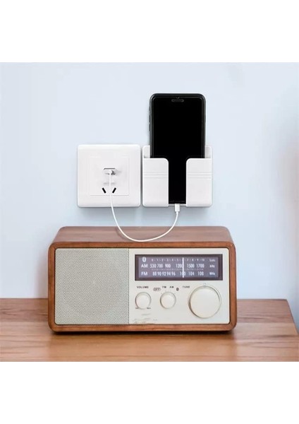 Duvara Monte Cep Telefonu Şarj Standı & Uzaktan Kumanda Tutucu | Kendinden Yapışkanlı Saklama Kutusu, Beyaz Renkli, Kompakt Organizer - 99X87X28 mm fiyatları