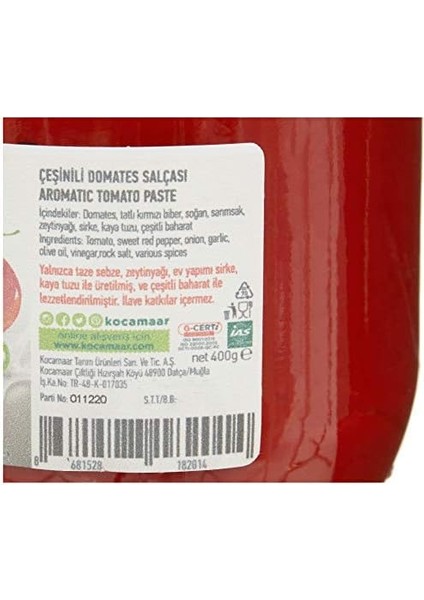 Kocamaar Çiftliği Çeşnili Domates Salçası 400 gr modelleri