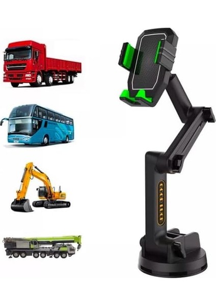 D001 Ağır Vasıta Araçlar Için Araç Tutucu Kamyon Tır Otobüs Ekskavatör Gibi Büyük Araçlar Için Büyük Boy ve Büyük Vakumlu Ergonomik Tasarım Aplus Kalite Memnuniyet Garantili Araç Telefon Tutucu