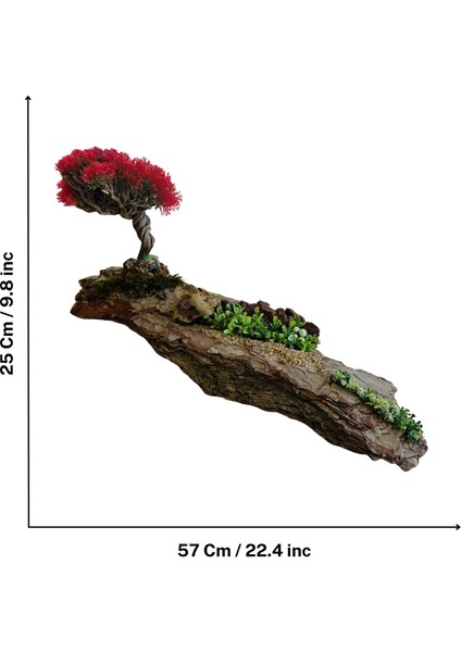 El Yapımı Doğal Ağaç Kabuğu Üzerine Bonsai Ağaç Dekor – Şoklanmış Yosunlu & Doğal Hediyelik Obje fırsatları