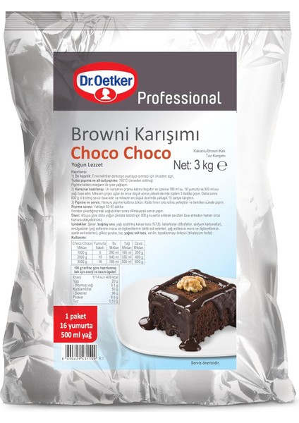Dr. Oetker Choco Choco (Brownie Karışımı) 3 kg