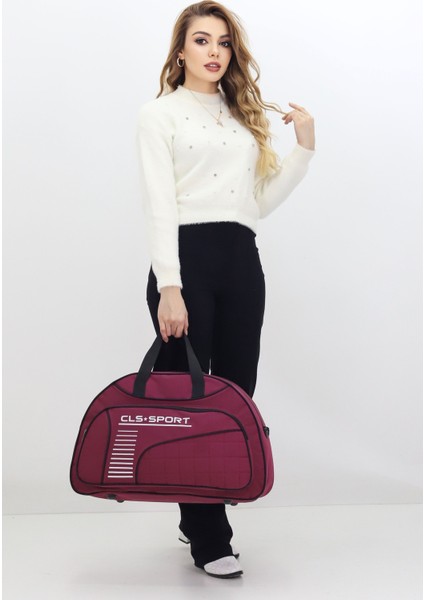 Bordo Spor ve Seyahat Çantası – Ayakkabı Bölmeli, Su Geçirmez, Omuz Askılı Antrenman Çantası