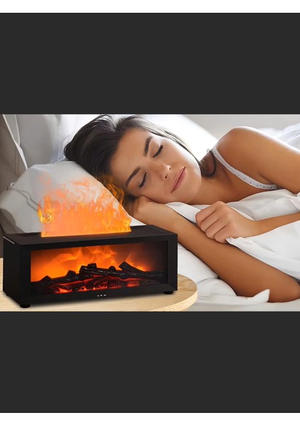 Şömine Tasarımlı Işıklı Ultrasonik Aromaterapi Hava Nemlendirici – Kumandalı 3 Zaman Modu Difizör fırsatları