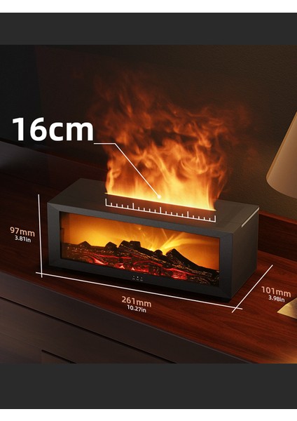 Şömine Tasarımlı Işıklı Ultrasonik Aromaterapi Hava Nemlendirici – Kumandalı 3 Zaman Modu Difizör indirimleri