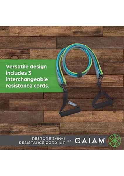 Gaiam Restore 3&apos;ü 1 Arada Direnç Bandı Seti, Konforlu Saplı Köpük Saplı Egzersiz Ipi ve Yoğun Antrenman Için Kolay Ayarlanabilir Klipsler. fiyatları