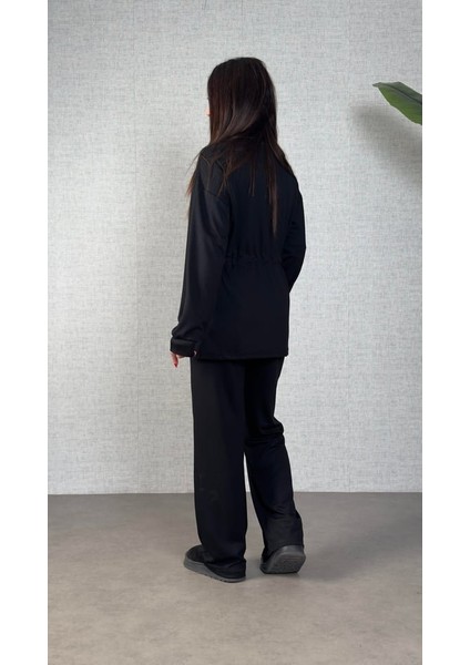 Kadın Uzun Kollu Yaka ve Büzgü Detay Tunik ve Pantolon Ikili Takım fiyatları