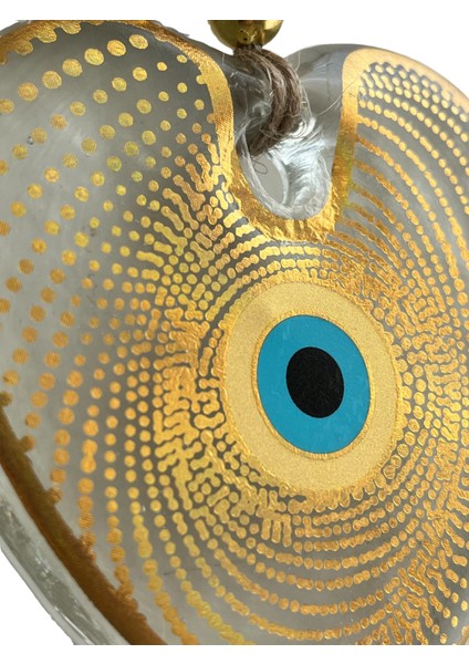 Kalp Nazar Boncuğu Duvar Süsü – Büyük Boy - Altın Detaylı - Ev & Ofis Dekor – Nazarlık - Özel - Hediye modelleri