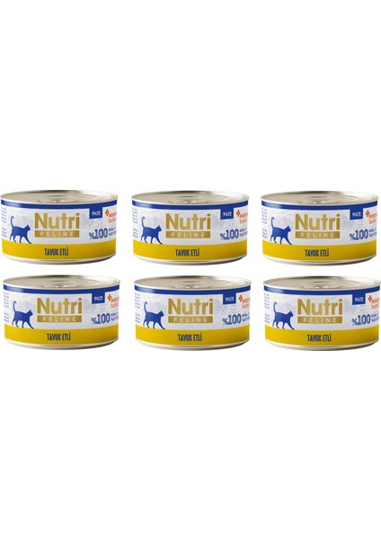 Tavuk Etli Pate Tahılsız Yetişkin Kedi Konservesi 70 Gr. x 6 Adet