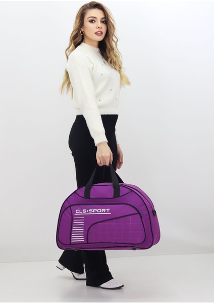 Mor Spor ve Seyahat Çantası – Ayakkabı Bölmeli, Su Geçirmez, Omuz Askılı Antrenman Çantası