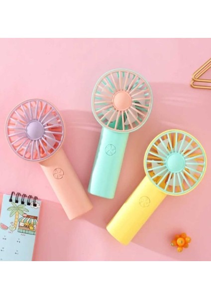 Taşınabilir Küçük El Fanı Şarj Edilebilir Kadınlar Için Sevimli Tasarımlı USB 16 * 8cm(Pembe)