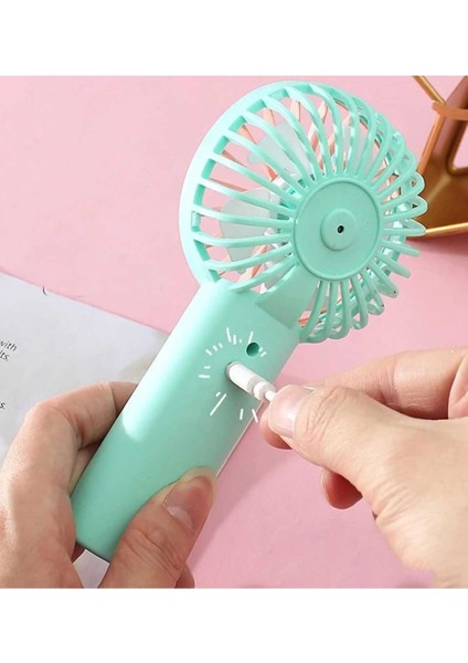 Taşınabilir Küçük El Fanı Şarj Edilebilir Kadınlar Için Sevimli Tasarımlı USB 16 * 8cm(Pembe) modelleri