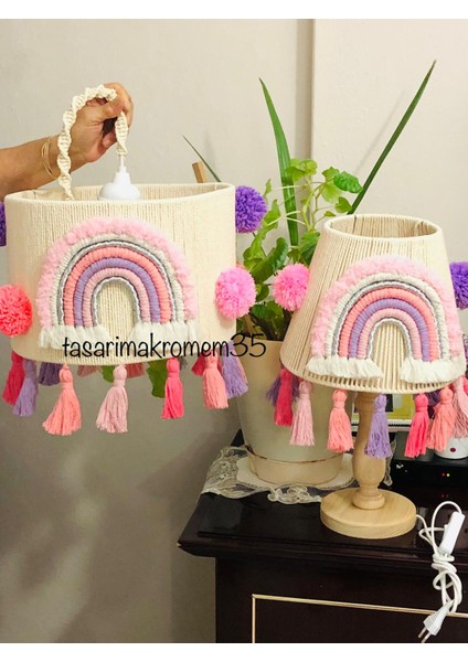 Makrome Avize-Abajur 2li Ürün