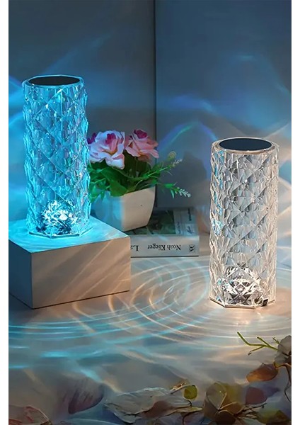 Diamond Table Lamp USB Charging Touch Lamp Kumandalı ve Dokunmatik Kristal Masa Lambası