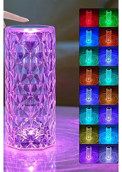 Diamond Table Lamp USB Charging Touch Lamp Kumandalı ve Dokunmatik Kristal Masa Lambası