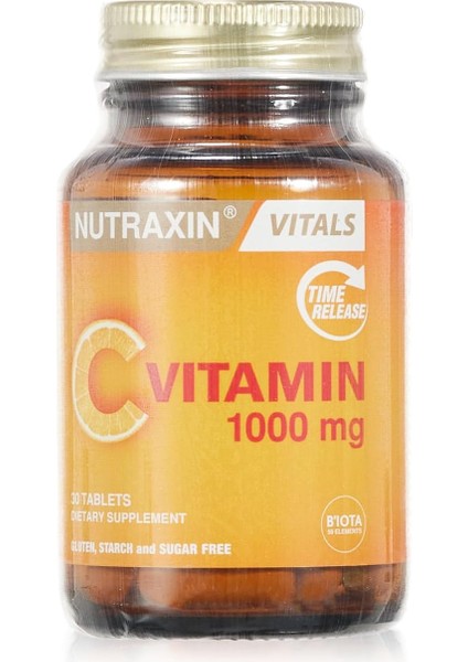 Nutraxin Vitals Vitamin C 1000 Mcg 30 Tablet Takviye Edici Gıda fiyatları