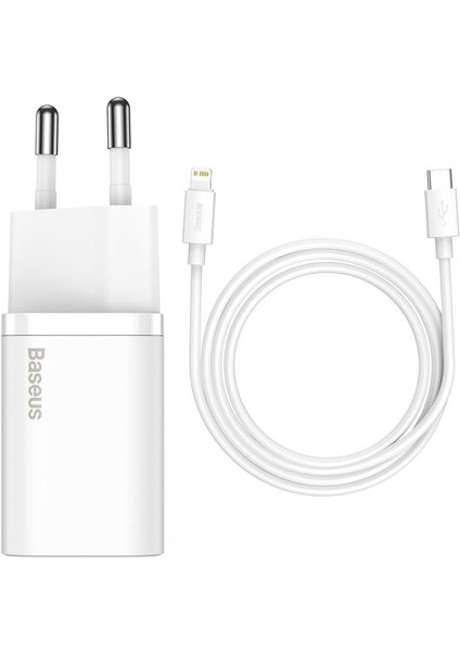 Super Si Pd 20W Usb-C & Kablo ve Hızlı Şarj Cihazı Seti, Beyaz