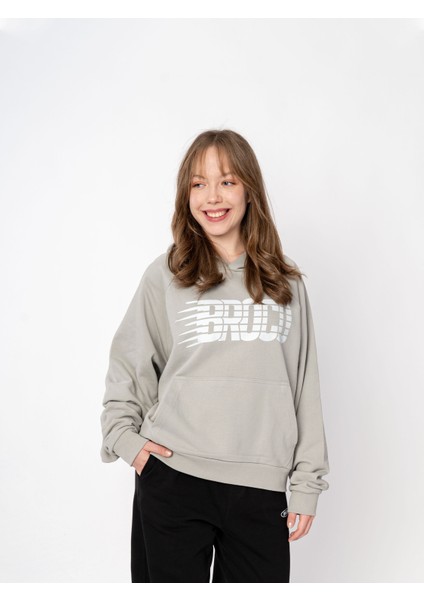 Unisex Oversize Kapüşonlu Baskılı Logo Sweatshirt modelleri