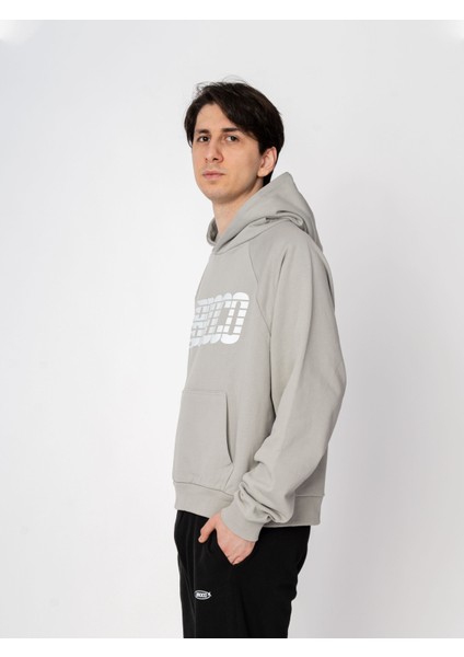 Unisex Oversize Kapüşonlu Baskılı Logo Sweatshirt indirimleri