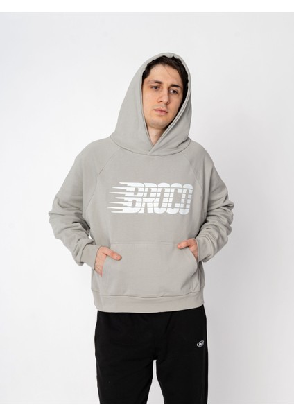 Unisex Oversize Kapüşonlu Baskılı Logo Sweatshirt