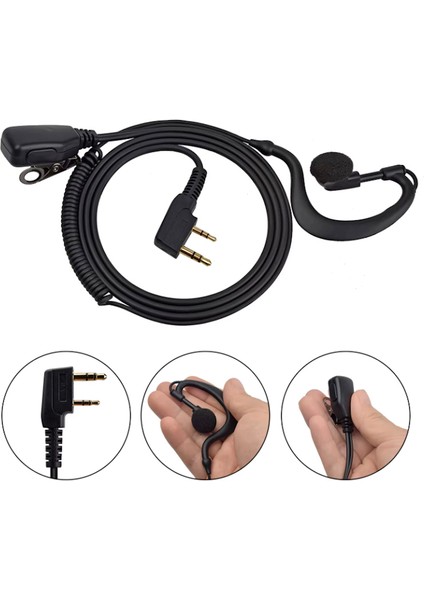 1 Adet Telsizler Için Akustik Kulaklık Siyah Spiral Kulak Içi Telsiz Kulaklığı Baofeng BF-999S BF-888S BF-777S Uv-82 ZT-V68