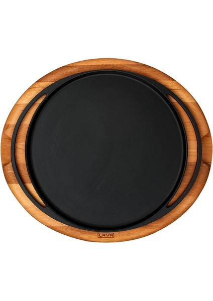Döküm Çap 28 Pizza Tavası Ahşap Altlı - Lv As 121