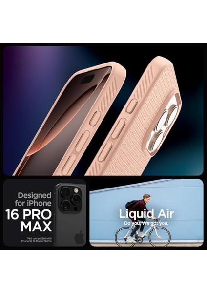 16 Pro Max Ince Kılıf Air Hava Kanalı Teknolojisi™ Askeri Sınıf Koruma Rose Titanium Dokulu Yüzey Kapak - ACS08687 fiyatları