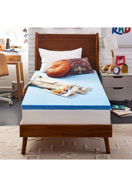 5,08 cm Jel Hafızalı Köpük Yatak Üstü Çift Xl, Abd&apos;de Üretilmiştir 5 Yıl, Beyaz