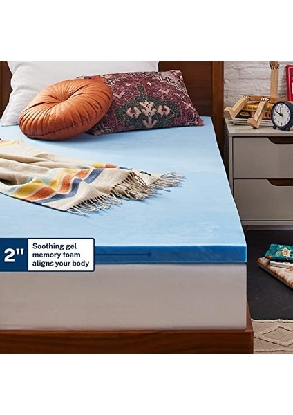 5,08 cm Jel Hafızalı Köpük Yatak Üstü Çift Xl, Abd&apos;de Üretilmiştir 5 Yıl, Beyaz fiyatları