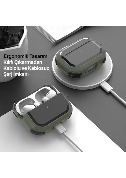 Pro 2. Nesil Için Serisi Darbelere Karşı Ultra Güçlü Koruma Fiber Karbon Arka Tasarım Kılıfı ( Pro 2, Soft Haki) fiyatları