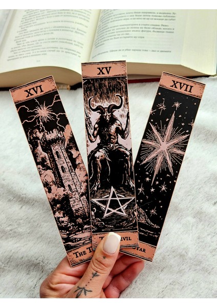 Major Arcana Tarot Seri 6 Kabartmalı Kitap Ayracı 3lü Set