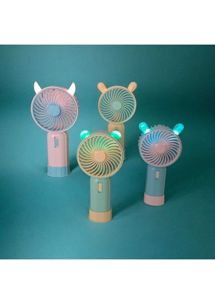 Lıght Işıklı Hız Kademeli Mini Fan(Mavi)
