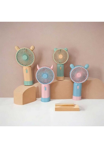 Lıght Işıklı Hız Kademeli Mini Fan(Mavi)