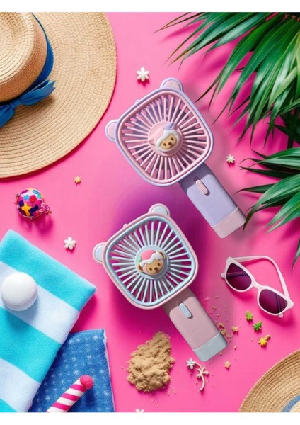 Taşınabilir, Ergonomik Sap, Mini El Fanı, 2 Kademe, Masaüstü, Sevimli Karakterli Stickerler fiyatları