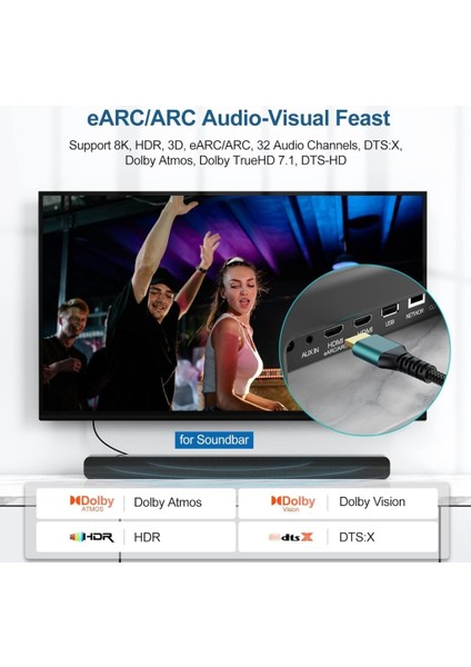 Primex Px-8k5 5 Metre 2.1V HDMI Kablo, 8k 2.1V Hdmı, 4K 144hz HDMI Kablo, HDR10 / Earc HDMI Kablo indirimleri