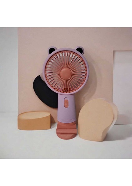 Taşınabilir Fan + Telefon Standlı | USB El Tipi Mini Fan | Sevimli Fan Cep Telefonu Standart Tutucu fiyatları