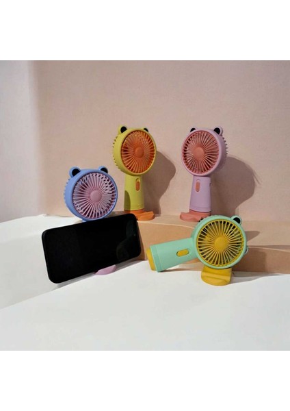 Taşınabilir Fan + Telefon Standlı | USB El Tipi Mini Fan | Sevimli Fan Cep Telefonu Standart Tutucu fırsatları