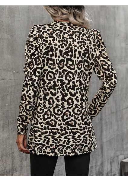 Kadın Uzun Kollu Alın Omuz Önü Açık Şardonlu Dalgıç Ceket