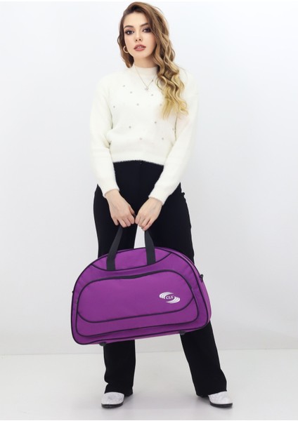 Mor Spor ve Seyahat Çantası – Ayakkabı Bölmeli, Su Geçirmez, Omuz Askılı Antrenman Çantası