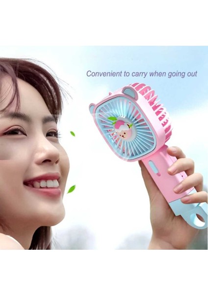Oyuncak Ayı Koleksiyonu Karikatür Mini Fan USB Şarj Edilebilir Taşınabilir El Fanı (800MAH)(YEŞİL) fırsatları