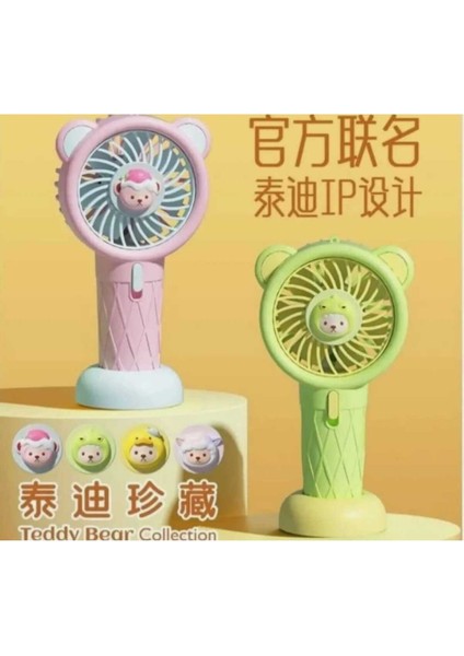 Teddy Koleksiyonu Taşınabilir Fan Soğutucu Mini El Tipi Hız Kademeli USB Şarjlı Çocuk-Yetişkin fırsatları