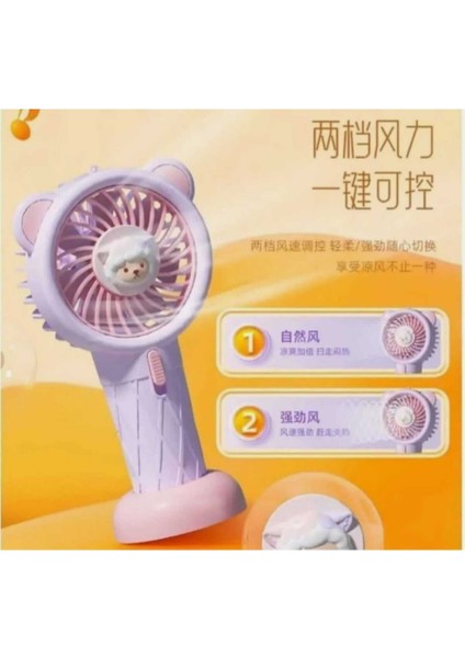 Teddy Koleksiyonu Taşınabilir Fan Soğutucu Mini El Tipi Hız Kademeli USB Şarjlı Çocuk-Yetişkin indirimleri