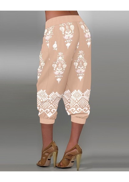 Kadın Beli Lastikli Etnik Desenli Kapri Süprem Pantolon fiyatları